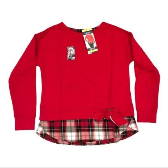 NWT IZOD Sweatshirt Top - Red Plaid - Picture 4 of 4